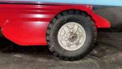 Buddy L Vintage Red and Blue Metal Dump Truck, USA, 20 x 7Â½ x 10 inches