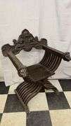 Intricately Carved Wooden Lion Chair, Approx. 28" x 24" x 38"