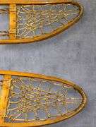 Traditional Wooden Snowshoes, 58 Inches Long, Rawhide Decking