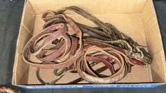 Equestrian Horse Bits and Leather Reins Set, Various Styles