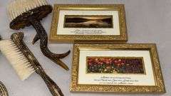 Antler Grooming Set with Mirror, Brushes, and Framed Art