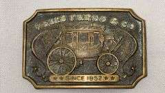 Vintage Wells Fargo & Co Belt Buckle Set, Texas Ranger, Longhorn