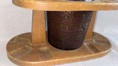 Vintage Wooden Humidor with Glass Container, Approx. 8x6x6 inches