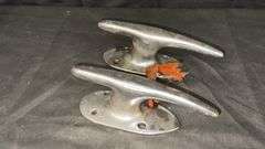 Stainless Steel Boat Cleats, Polished Finish, Set of Two