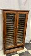 Wooden Display Cabinet, Glass Doors, 47" x 23" x 12", Brown