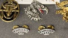 Sturgis Motorcycle Rally Collectible Pins, 1995-2003, Silver Skull USA