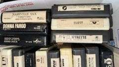 Vintage 8-Track Tapes, Elvis, Johnny Cash, Queen, Includes Decorative Cases