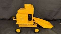 Vintage Mighty Toy Cement Mixer, Yellow and Green, Metal and Plastic