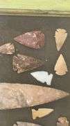 Arrowhead Collection in Display Case, Mixed Colors, Stone Material