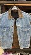 Biker Denim and Leather Vest, Size L, "BIKERS DREAM" Embroidery, Made in USA