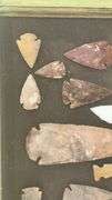 Arrowhead Collection in Display Case, Mixed Colors, Stone Material