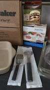 Rada Stoneware Rectangular Baker, Nordic Ware Burger Maker, Tortilla Press