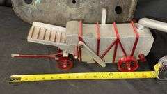 Vintage Tractor Seat & Miniature Threshing Machine Model
