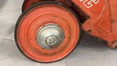 Vintage Structo Dump Trac Toy Truck, Red Metal, 32x12x14 inches