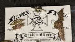 Sturgis Motorcycle Rally Collectible Pins, 1995-2003, Silver Skull USA