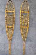 Traditional Wooden Snowshoes, 58 Inches Long, Rawhide Decking