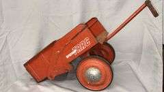 Vintage Structo Dump Trac Toy Truck, Red Metal, 32x12x14 inches