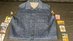 Denim Vest with Betty Boop Collectible Magnets and Pin
