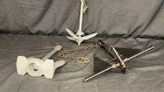 Boat Anchors Set - Fluke, Danforth, Grapnel Types