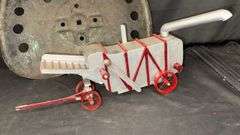 Vintage Tractor Seat & Miniature Threshing Machine Model