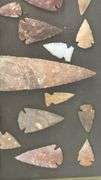 Arrowhead Collection in Display Case, Mixed Colors, Stone Material