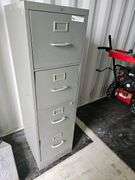 4-Drawer Gray Metal Filing Cabinet, 52"x18"x15"
