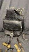 Horse Tack and Farrier Tools Set, Leather Bag, 6 Metal Tools, Vintage Equipment