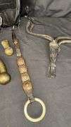 Horse Tack and Farrier Tools Set, Leather Bag, 6 Metal Tools, Vintage Equipment