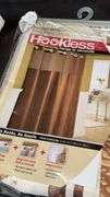 Hookless Chocolate Waffle Fabric Shower Curtain, 71"x74", Bombay Beige Striped Shower Curtain, 72"x7