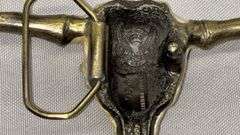 Vintage Wells Fargo & Co Belt Buckle Set, Texas Ranger, Longhorn