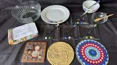 Glass & Ceramic Tableware, Colorful Bead Accents