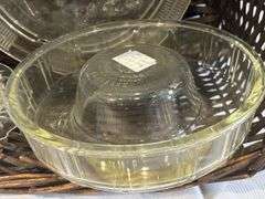 Glass Serving Dish Set, Diamond-Cut & Floral Patterns, Clear