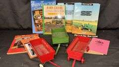 Ertl Co. Toy Farm Trailers, Red & Green, John Deer &  Farm Books