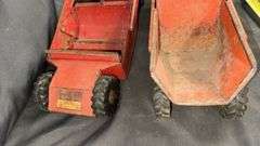 Vintage Structo Toys Metal Scraper Model, Red Construction Equipment
