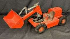 Vintage Nylint Toys Metal Bulldozer Loader, Red, Functional Arm