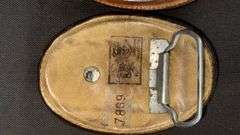 Tony Lama and other Leather Belt Buckle Collection, Hand-Tooled Designs