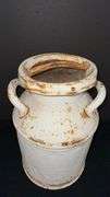 Antique White Metal Milk Can