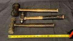 Vintage Hammers: Ball Peen, Metal and Wooden Mallets, Wood Handle