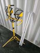 Dual Halogen Portable Work Light Set with Adjustable Tripod Stand
