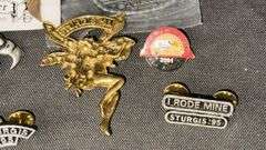 Sturgis Motorcycle Rally Collectible Pins, 1995-2003, Silver Skull USA