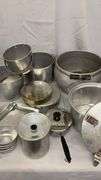 Aluminum Cookware Set, Detachable Handle & Lids, Silver