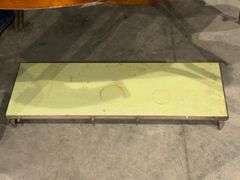 Vintage 1950s Kitchen Table, Yellow Laminate Top, Metal Legs, includes one leaf