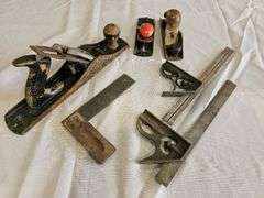 Vintage Stanley & Other Hand Planes & Combination Squares, Cast Iron & Wood