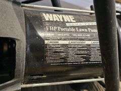 Wayne 1 HP Portable Lawn Pump, Model 58418-WYN1, 120V, 9.0 AMP