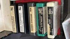Vintage 8-Track Tapes, Elvis, Johnny Cash, Queen, Includes Decorative Cases