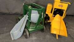 Vintage Mighty Toy Cement Mixer, Yellow and Green, Metal and Plastic