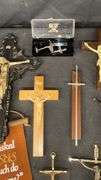Religious Wall DÃ©cor Collection with Crucifixes and Scrolls
