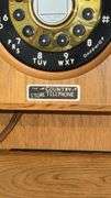The Country Store Telephone Rotary Wall Phone, Wood & Brass, Mid-20th Century