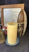 Decorative Wooden Shelf and Assorted Decorations