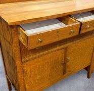 Mission Style Oak Dresser with Mirror, 40x19x40 Inches
